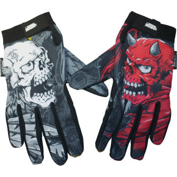 LETHAL THREAT Good N Evil Skulls Gloves 紅白鬼頭兄弟手套