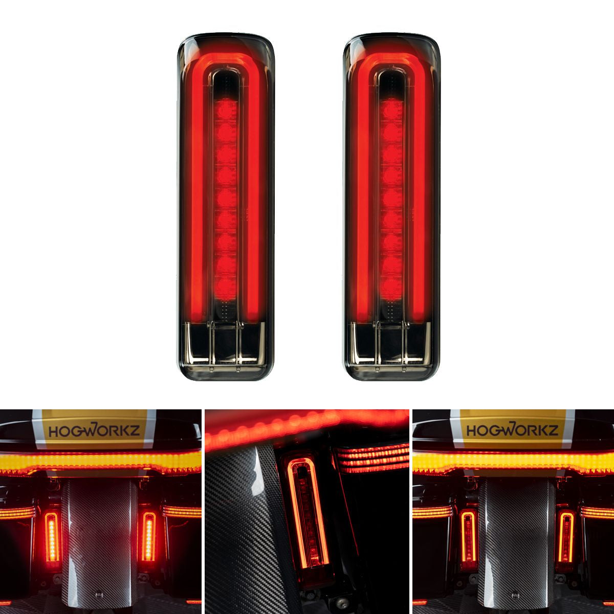 HOGWORKZ® Lumipro LED - 燻黑燈殼 側箱擋板LED燈 (適用： 14-25 Touring)